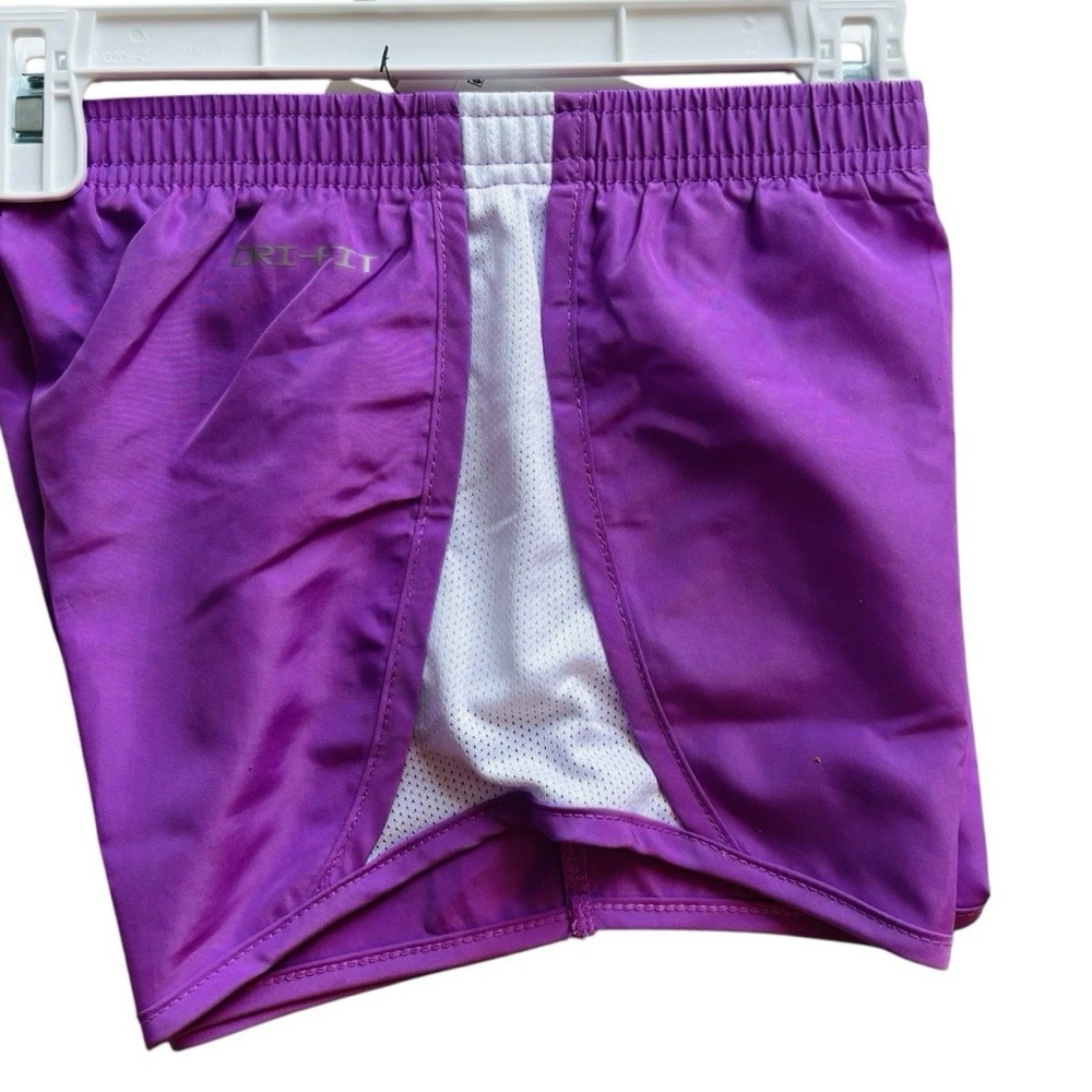 Nike Shorts Girls Sz 6  Purple Dri-Fit Elastic Waist Drawstring Built In Brief - Picture 3 of 3